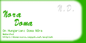 nora doma business card