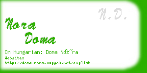 nora doma business card